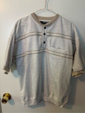 Vintage Retro Cuffed KnightsBridge Cottagecore Short-Sleeve Henley Pullover